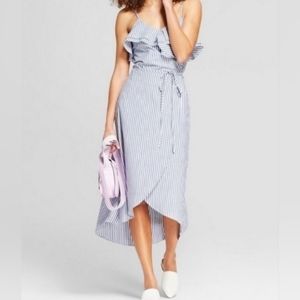 LIKE NEW - A New Day blue & white striped dress
